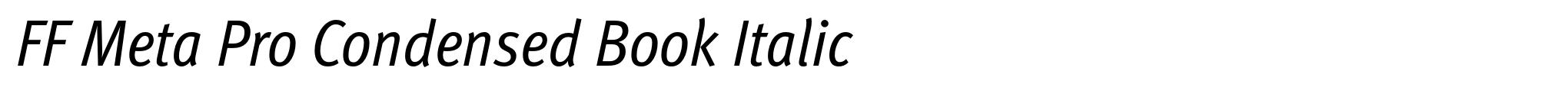 FF Meta Pro Condensed Book Italic image